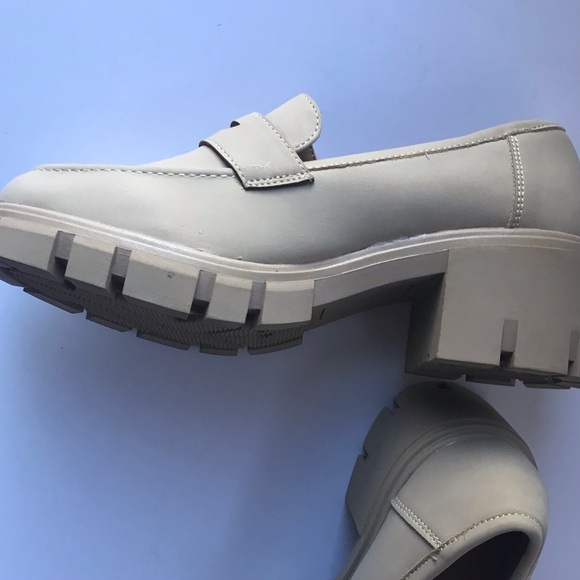 Women’s Sz 8 Sincerely Jules Dylan Chunky Cork Loafers Sand/Neutral | Vegan - Picture 4 of 9